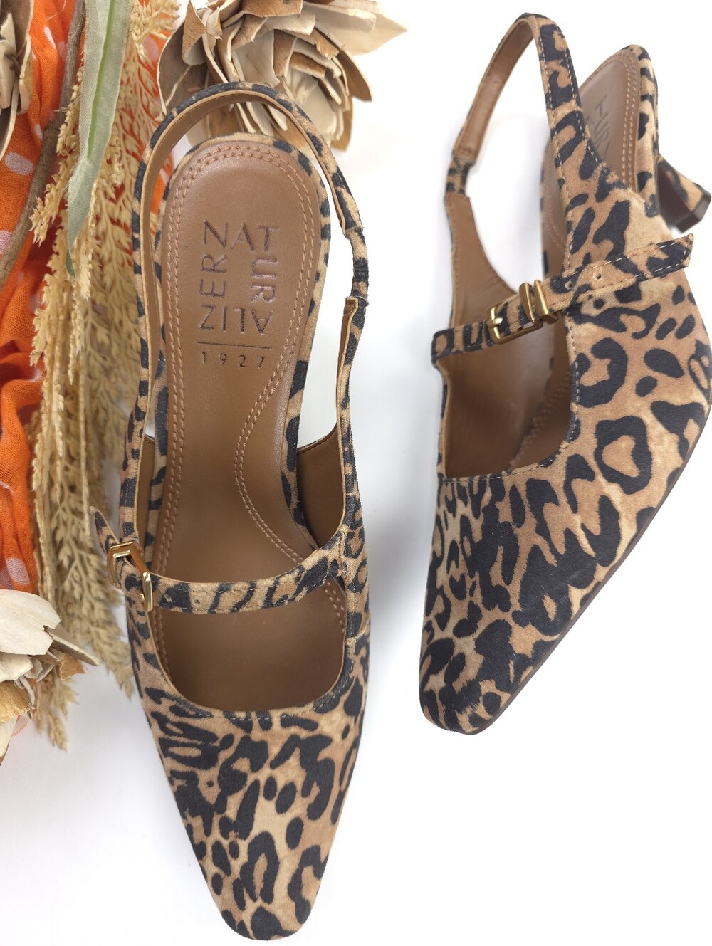 New NATURALIZER Leopard Print Slingback Mary Jane Kitten Heel Pumps Sz 6m - Picture 4 of 9